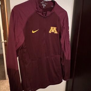 Nike Maroon Minnesota Golden Gophers Lightweight Quarter Zip Jacket Size Small